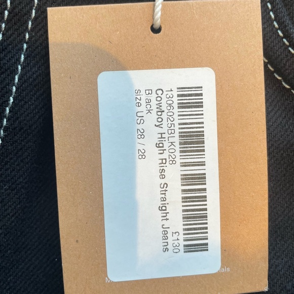 Reformation Cowboy High Rise Black Straight Jeans - Picture 4 of 6